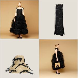 Elegant Black Tote with Bow Accents